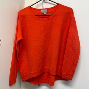 Bright Pumpkin Orange Wool/Cashmere Blend Sweater